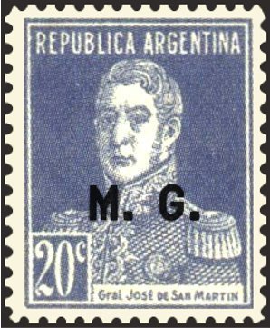 José Francisco de San Martíin (1778-1850), ovpt. "M.G."