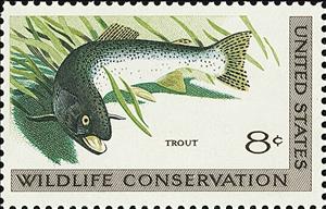 Stamp, Rainbow Trout (Salmo gairdneri), United States of America,  , Animals (Fauna), Environment Protection, Fishes