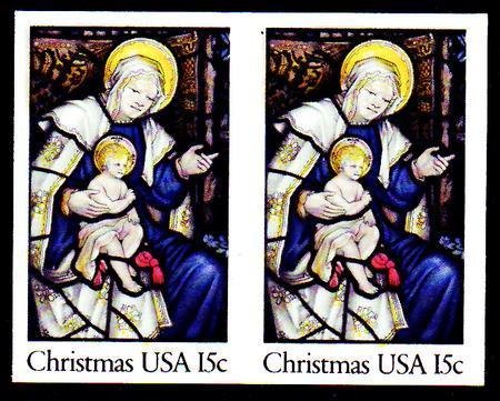 Madonna and Child Stained Glass Pair