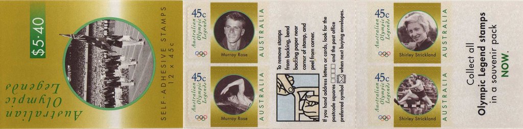 Olympic Legends self adhesive booklet