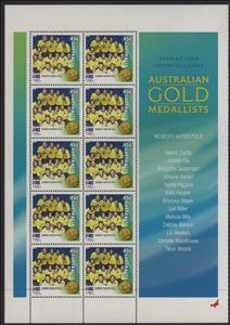 Mini Sheet, Women's Water Polo minisheet, Australia,  , Olympic Games, Sports, Water-polo
