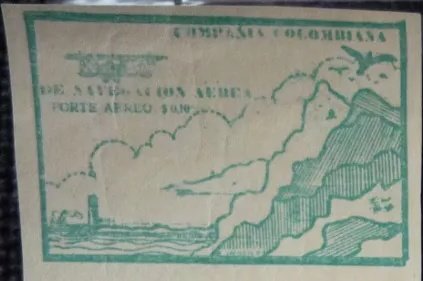 Stamp, Looking at the mountains from the biplane, Colombia,  , Aircraft, Landscapes, Mountains