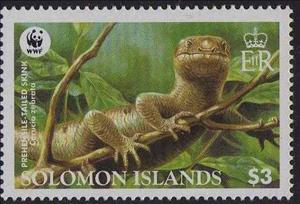 Stamp, Corucia zebrata, Solomon Islands,  , Animals (Fauna), Lizards, Reptiles, WWF