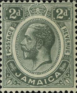 Stamp, King George V, Jamaica,  , Crowns and Coronets, Famous People, Heads of State, Kings, Men, Royalty