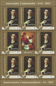 Mini Sheet, Stefan Luchian - 145th Anniversary of his Birth MS, Romania,  , Painters, Paintings