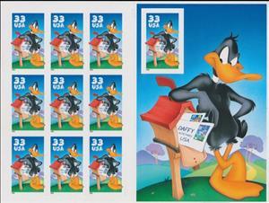 Booklet Pane, Daffy Duck, United States of America,  , Cartoons