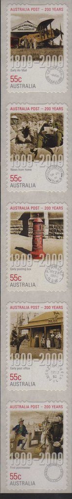 Se-tenant, Self Adhesive Strip Of 10, Australia,  , Postal History, Postal Services