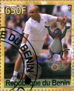 Stamp, Andre Agassi, Cinderellas,  , Olympic Games, Sports, Tennis