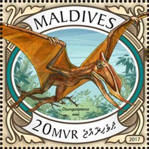 Stamp, Dsungaripterus weii, Maldives,  