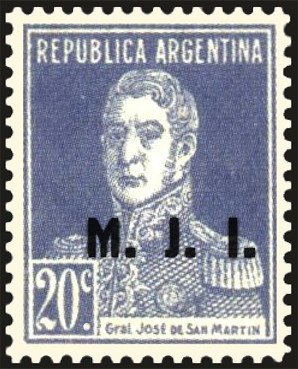 José Francisco de San Martín (1778-1850), ovpt. "M.J.I."