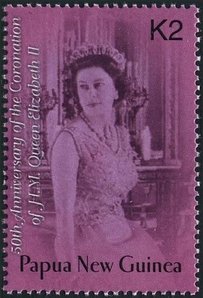 Queen seated, wearing tiara