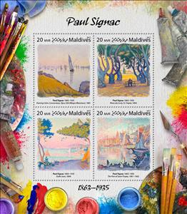 Mini Sheet, Paul Signac (1863–1935), Maldives,  , Painters, Paintings