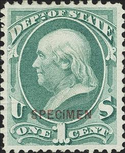 Stamp, Dept Of State - Benjamin Franklin, United States of America,  