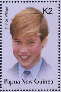Stamp, Wearing blue jacket and tie (facing forwards), Papua New Guinea,  , Royalty