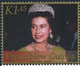 Queen Elizabeth in evening dress, 1975