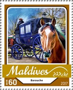 Stamp, Barouche, Maldives,  