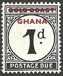 Large Centre Numeral, overprinted Ghana
