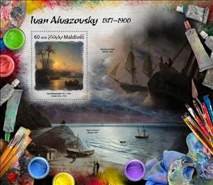 Souvenir Sheet, Ivan Aivazovsky (1817–1900), Maldives,  , Painters, Paintings