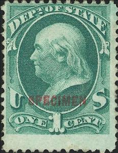 Stamp, Dept Of State - Benjamin Franklin, United States of America,  