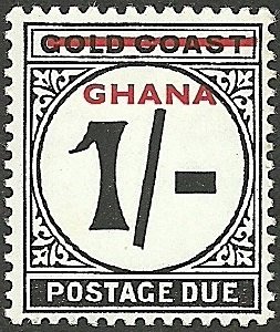 Large Centre Numeral, overprinted Ghana