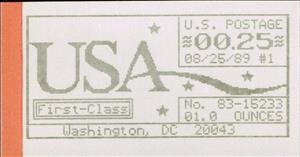 Stamp, Washington, DC, Machine 83, United States of America,  , Letters (Alphabet), Numbers