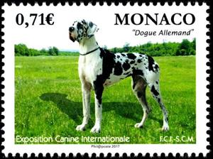 Stamp, International Dog Show, Monaco,  , Animals (Fauna), Dogs