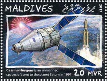 Stamp, Cassini–Huygens, 1997, Maldives,  
