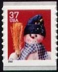 Stamp, Snowman with Blue Plaid Scarf, United States of America,  , Snowmen