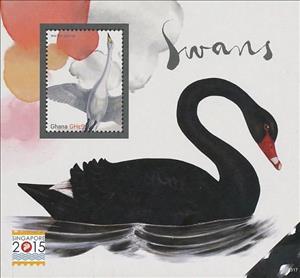 Stamp, Black-necked Swan    Cygnus melancoryphus, Ghana,  , Animals (Fauna), Birds, Swans