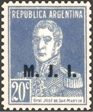 José Francisco de San Martín (1778-1850), ovpt. "M.J.I."