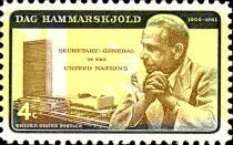 UN Headquarters and Dag Hammarskjold, UN Sec. Gen., 1953-61