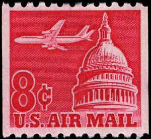 Stamp, Jet Airliner over Capitol, United States of America,  