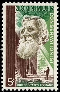 Stamp, John Muir and Redwood Forest, United States of America,  