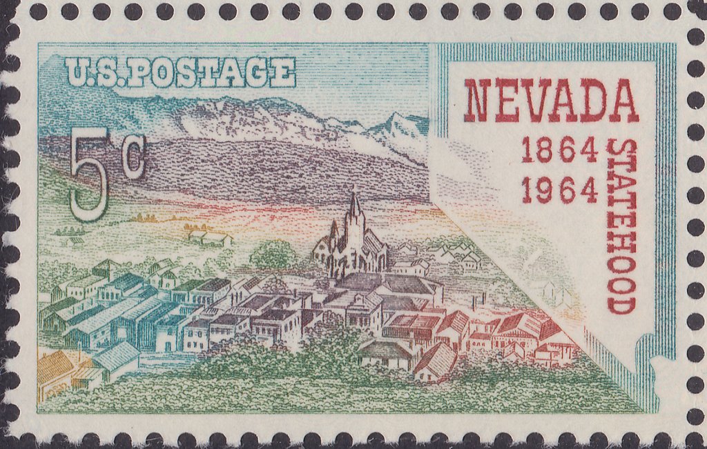 Centennial Nevada Statehood, Virginia City and Map of Nevada