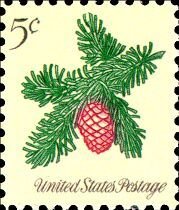 Stamp, Christmas 1964:Sprig of Conifer, United States of America,  , Christmas