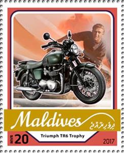 Stamp, Triumph TR6 Trophy, Maldives,  