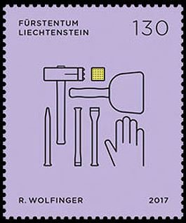 Stamp, Stonemason, Liechtenstein,  , Crafts, Trade