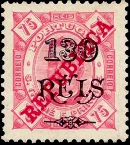 Stamp, King Carlos I. overprint, São Tomé and Príncipe,  , Famous People, Heads of State, Kings, Men, Royalty