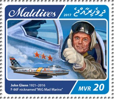 John Glenn & F-86F nicknamed “MiG Mad Marine”
