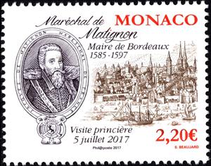 Stamp, Marshal of Matignon, Monaco,  , Famous People