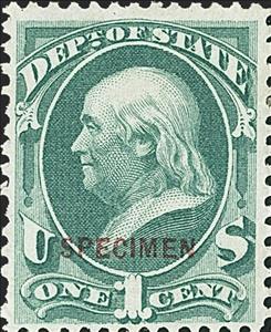 Stamp, Dept Of State - Benjamin Franklin, United States of America,  