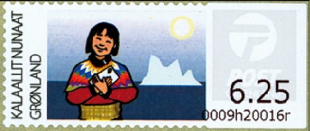 Stamp, Woman with letter, Greenland,  , Letters (Mail), Postal Services
