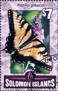 Stamp, Papilio glaucus, Solomon Islands,  , Animals (Fauna), Butterflies, Insects