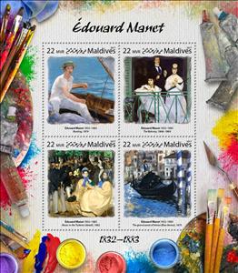 Mini Sheet, Édouard Manet (1832–1883), Maldives,  , Painters, Paintings