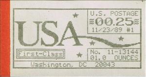 Stamp, Washington, DC, Machine 11, United States of America,  , Letters (Alphabet), Numbers