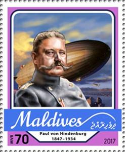 Stamp, Paul von Hindenburg (1847–1934), Maldives,  