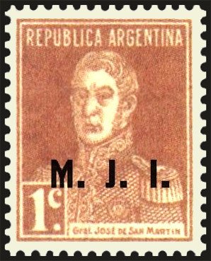 José Francisco de San Martín (1778-1850), ovpt. "M.J.I."