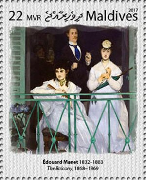 Stamp, "The Balcony" (1868-9), Maldives,  , Painters, Paintings