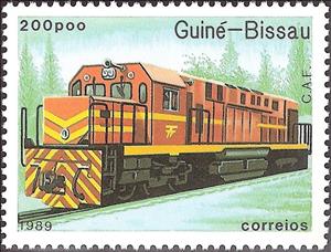 Stamp, C.a.f., Guinea-Bissau,  , Railways