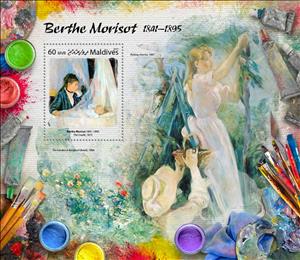 Souvenir Sheet, Berthe Morisot (1841-1895), Maldives,  , Painters, Paintings